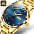 2020 OLEVS Popular Stainless Steel band Gold watch factory OEM Logo wristwatches for hot selling luxury mens Quartz watch